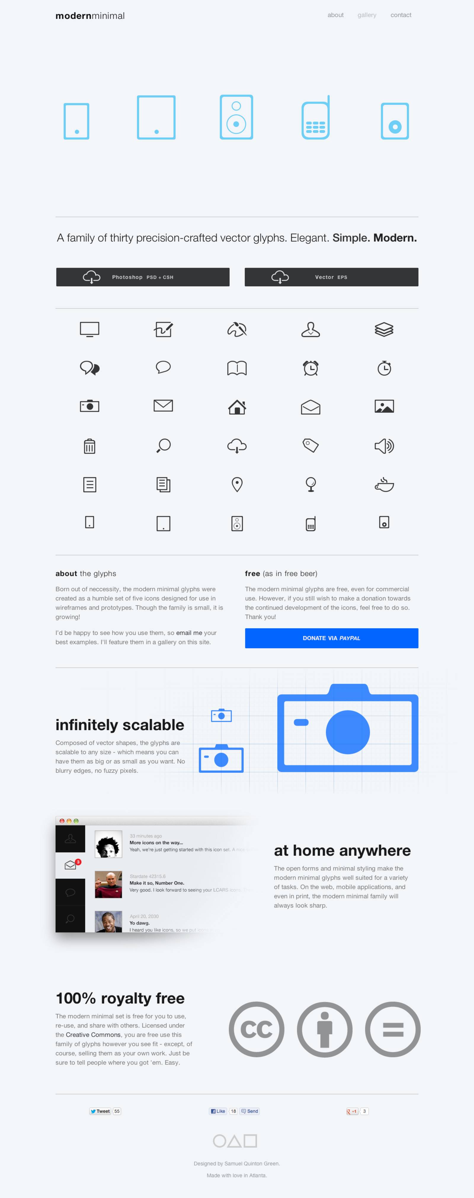 Modern Minimal Glyphs